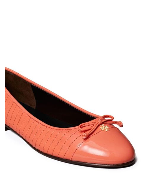 Tory Burch Red Quilted Ballerina Shoes