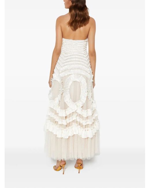 Needle & Thread White Hyacinth Ruffled Gown