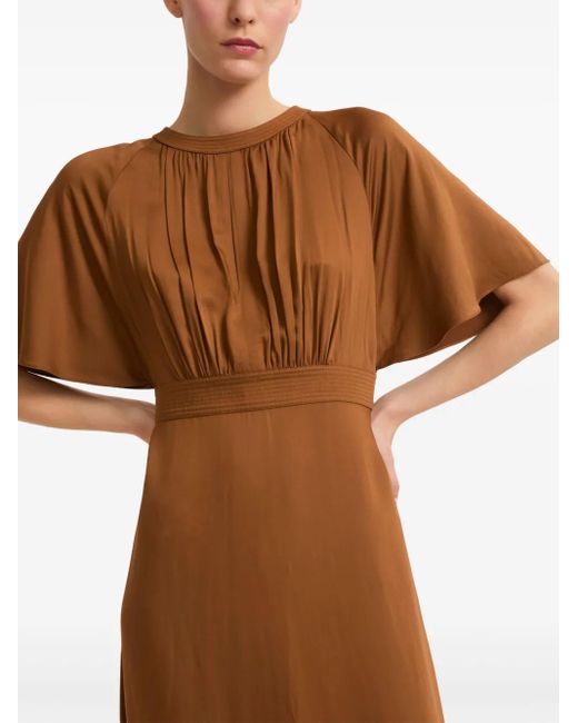 Yves Salomon Brown Belted Dress