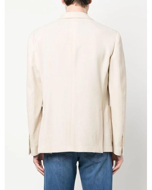 Lardini Natural Woven Single-Breasted Blazer for men