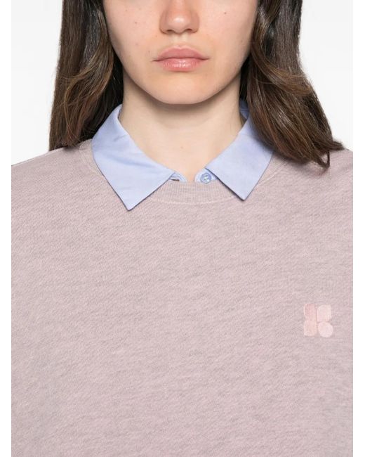 MAISON 123 Pink Lesly Logo-Embroidered Sweatshirt