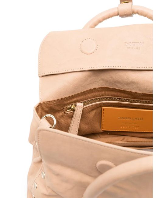 Zanellato Natural Dotta Stud-Embellished Tote Bag