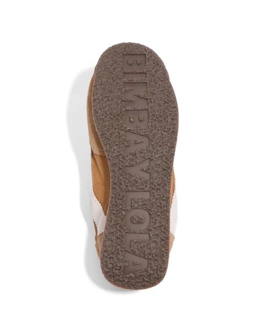 Bimba Y Lola White Honey Suede And Nylon 13 06 Sneakers