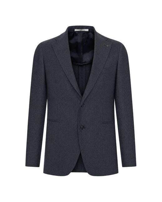 Tagliatore Blue Textured Single-Breasted Blazer for men