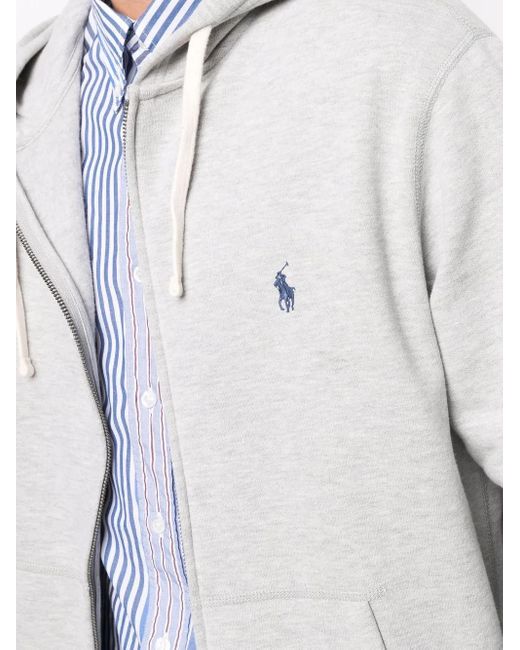 Polo Ralph Lauren Gray Rl Fleece Zip-through Hoodie for men