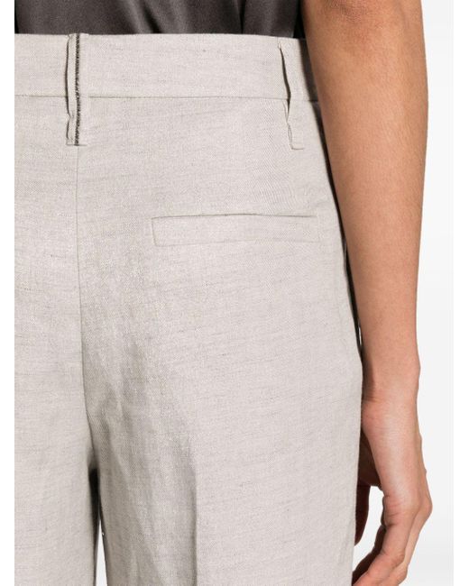 Pantalon ample à détails en lurex Brunello Cucinelli en coloris White