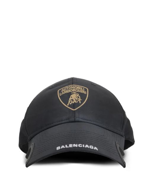 Balenciaga Black Automobili Lamborghini-Shield Baseball Cap for men