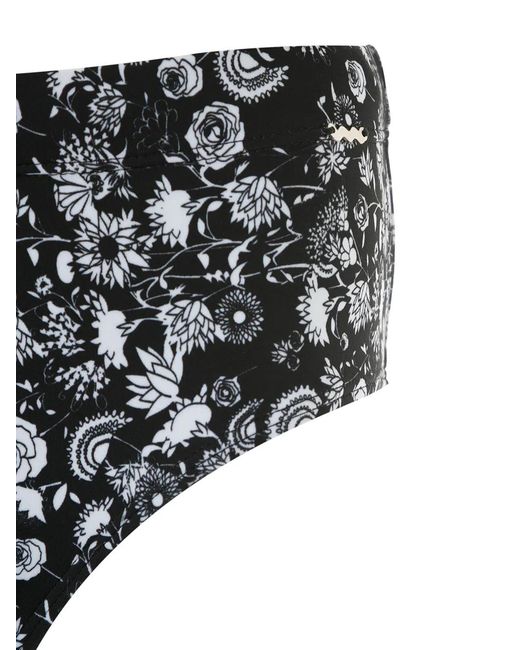 Amir Slama Black Margarida Print Trunks for men