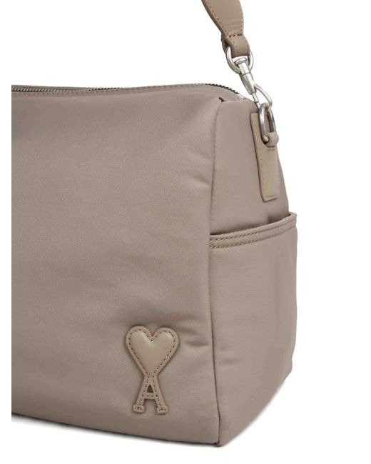AMI Gray Marcel Logo-Detail Shoulder Bag for men
