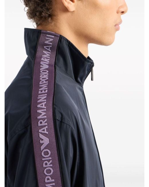 Emporio Armani Blue Logo-tape Sports Jacket for men