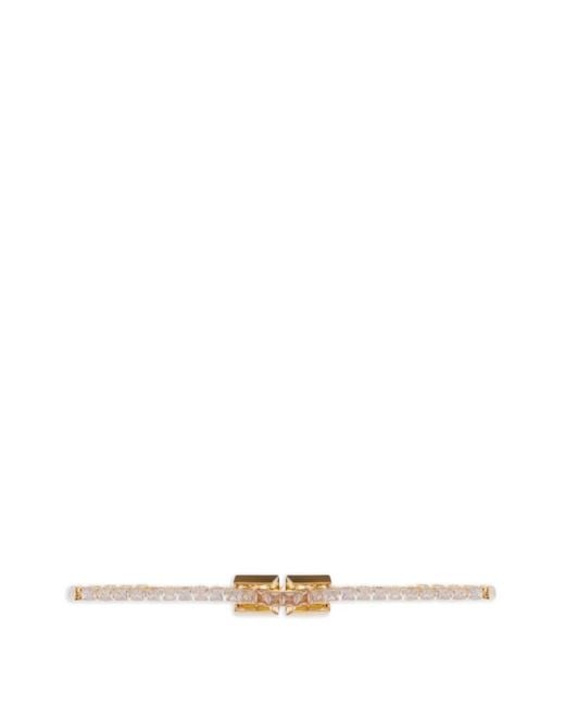 Elisabetta Franchi White Rhinestones-Embellishment Necklaces