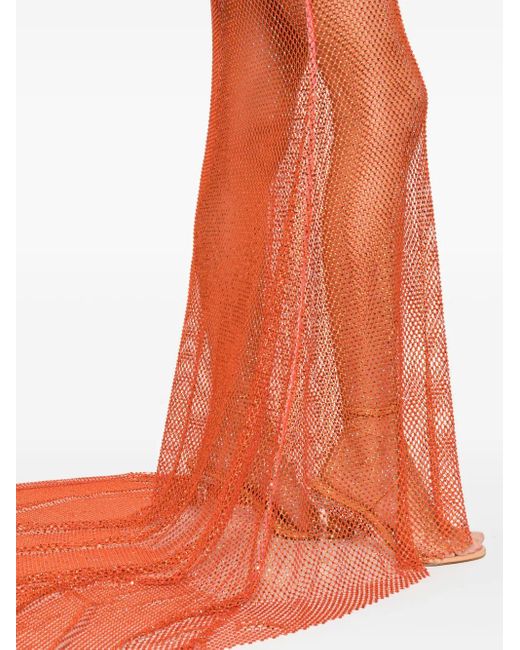 Falda larga con detalles de cristal GIUSEPPE DI MORABITO de color Orange