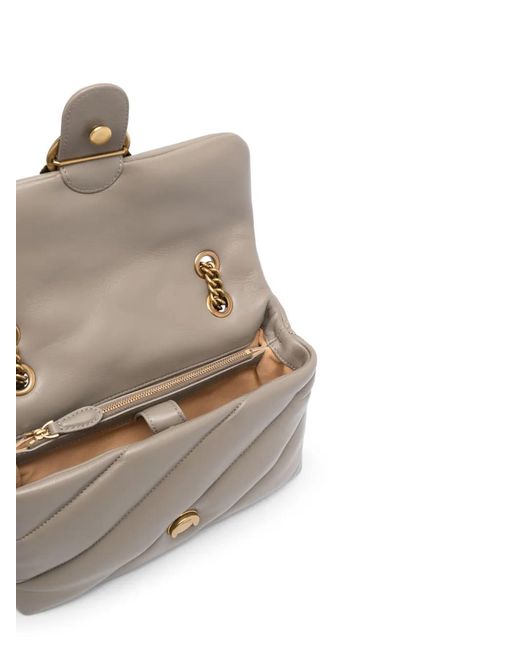 Pinko Gray Classic Love Puff Shoulder Bag