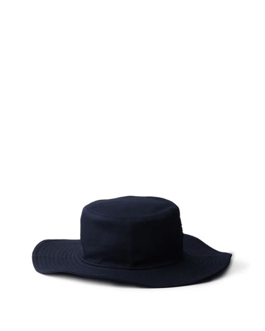 Prada Blue Wide-Brimmed Drill Hat for men