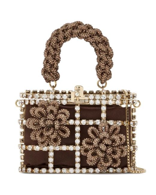 Rosantica Brown Pocket Timo Crystal-Embellished Mini Bag