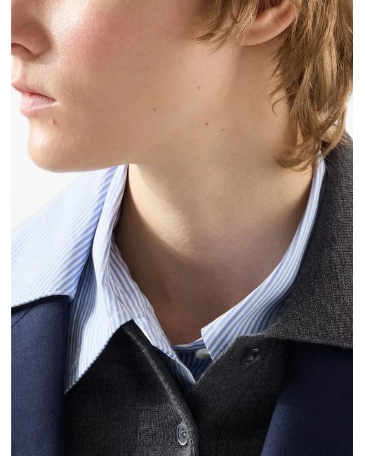 Miu Miu Blue Single-Breasted Wool Blazer