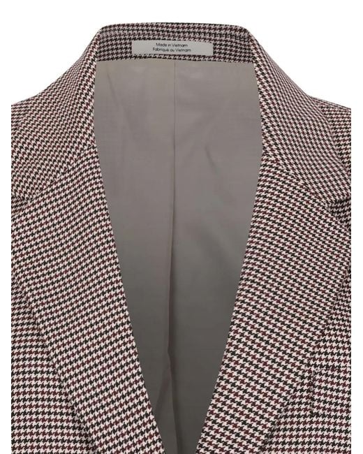 Calvin Klein Brown Checked Button Blazer