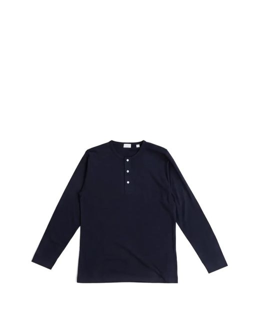 Handvaerk Blue Pj Long-Sleeve Henley T-Shirt for men