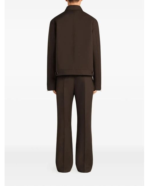 Courreges Brown Collared Zip-Up Jacket for men