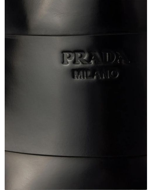 Prada Black Brushed Leather Loafers for men