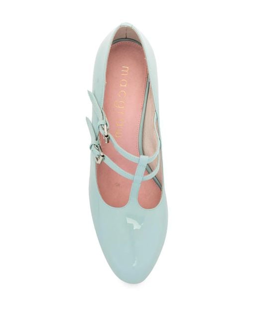 Macgraw Blue Aviary T-Bar Pumps