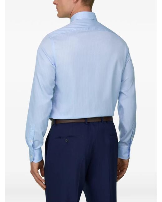 Boggi Blue Striped Windsor-Collar Shirt for men