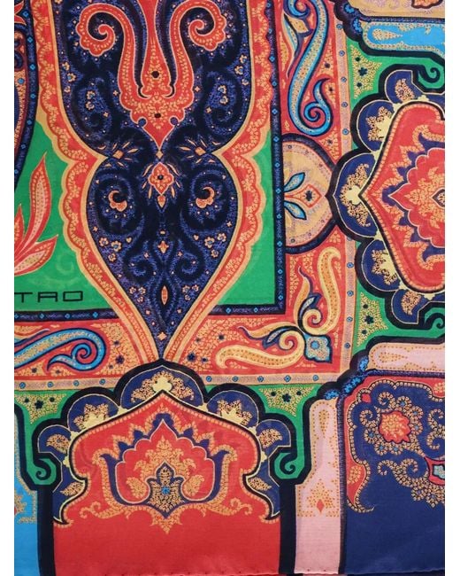 Etro Orange Silk Scarf