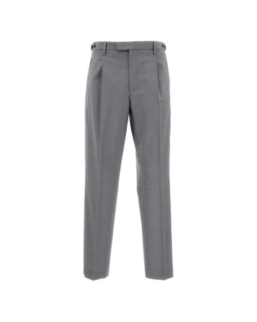 Barena Gray Metallic Topstitching Trousers for men
