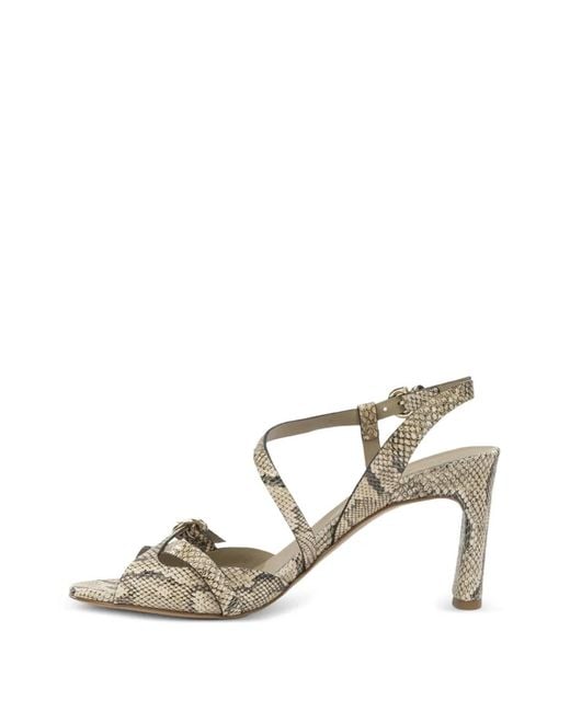 Roberto Del Carlo Metallic Sandales À Effet Peau De Serpent