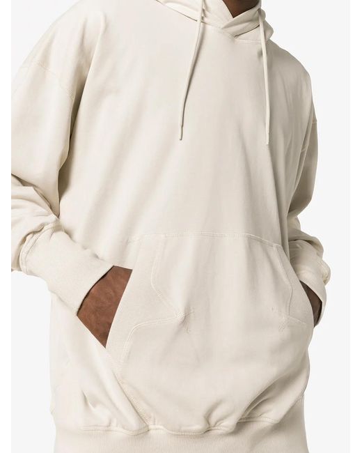 Y-3 White Logo Printed Cotton Hoodie for men