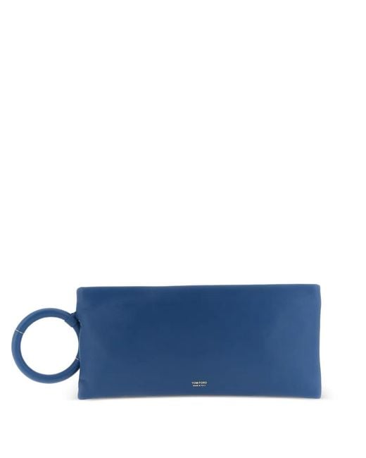 Tom Ford Blue Embossed Logo Bangle Clutch