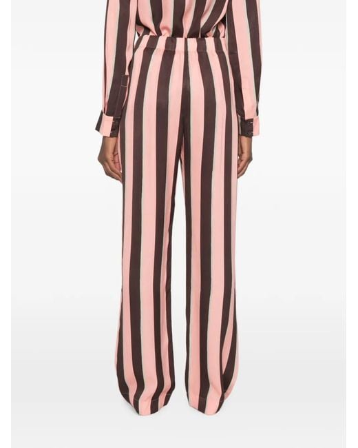Stine Goya White Striped Wide-Leg Trousers