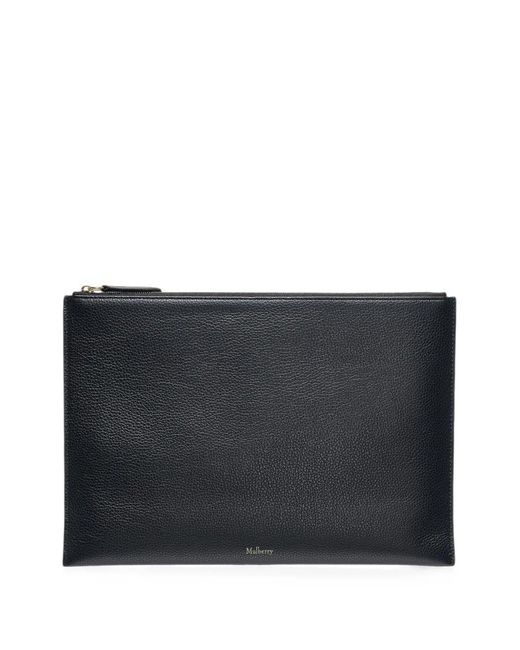 Mulberry Black Grained-Leather Pouch