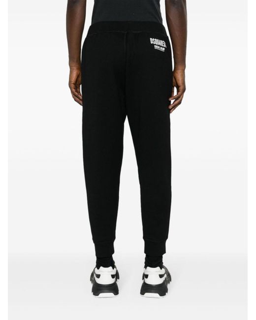 DSquared² Black Logo-print Cotton Track Pants for men