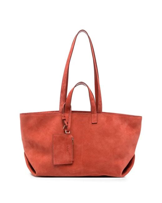 A.P.C. Red Drummer Suede Tote Bag