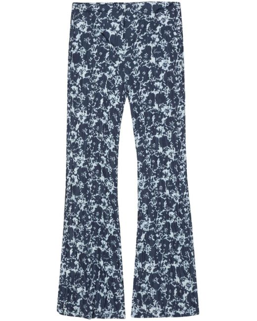 Pantaloni Flower Camo svasati di KENZO in Blue
