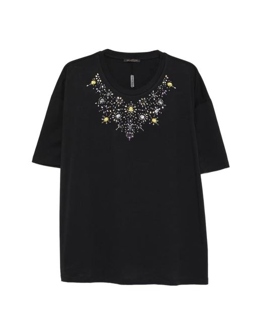 Marina Rinaldi Black Embellished T-Shirt