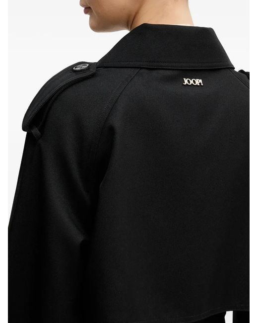 Joop! Black Double-Breasted Trench Coat