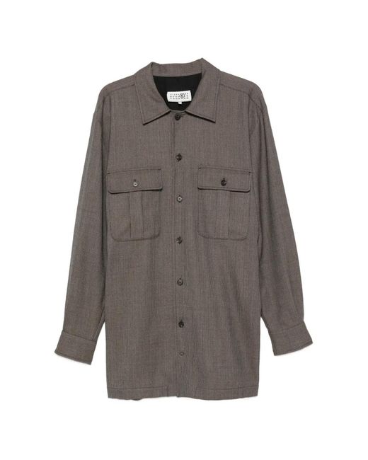 MM6 by Maison Margiela Gray Button-Up Chest-Pocket Dress