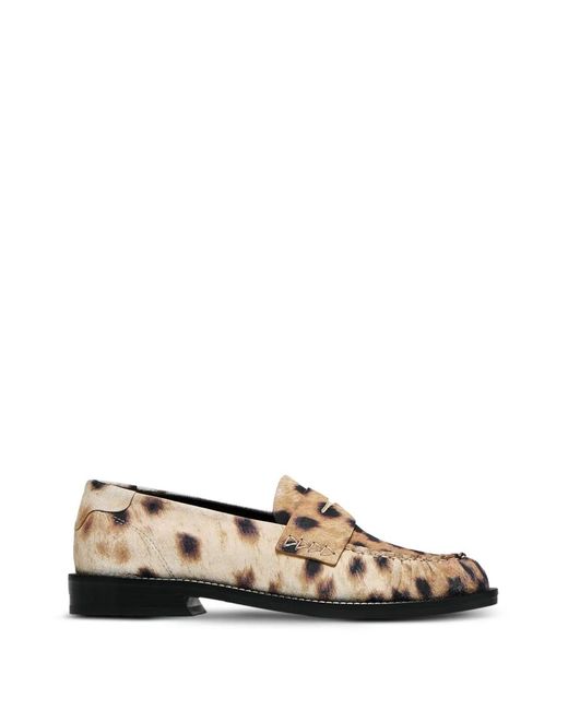 VANDA NOVAK White Greta Leopard-Print Loafers