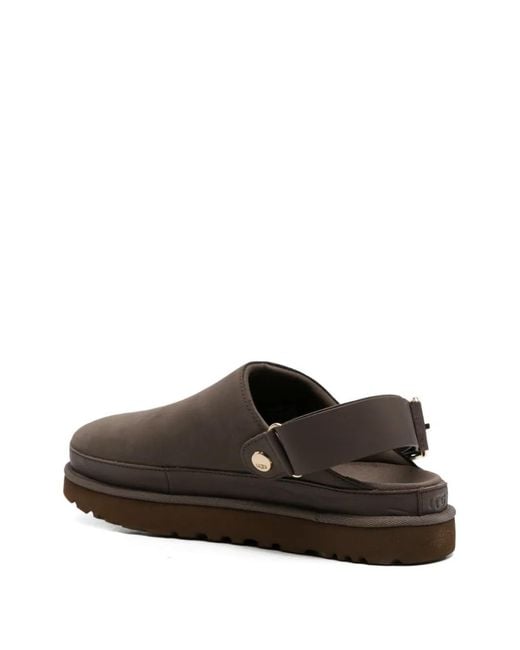 Ugg Brown Goldenstar Villa Clogs Strap Mules