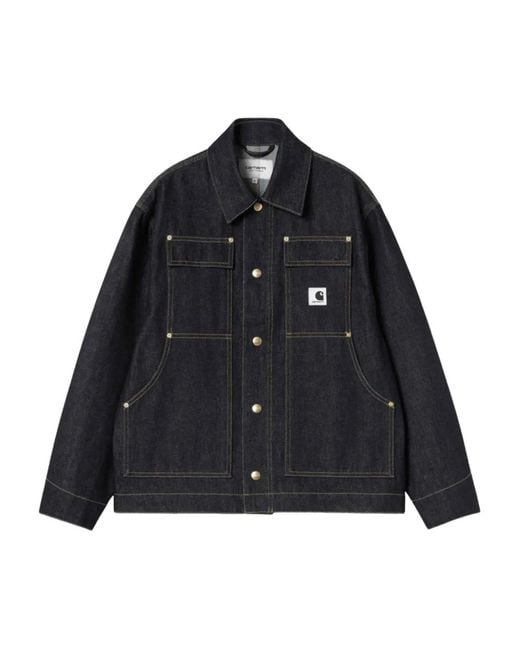 Carhartt Black Logo-Patch Denim Jacket