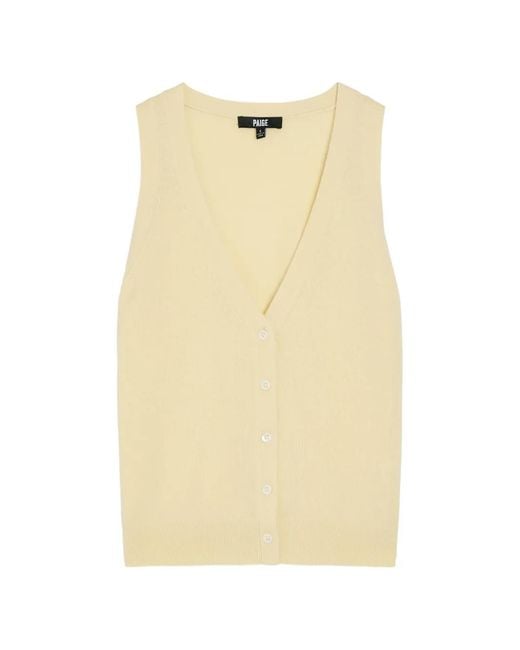 PAIGE Natural Anika V-Neck Button-Up Vest