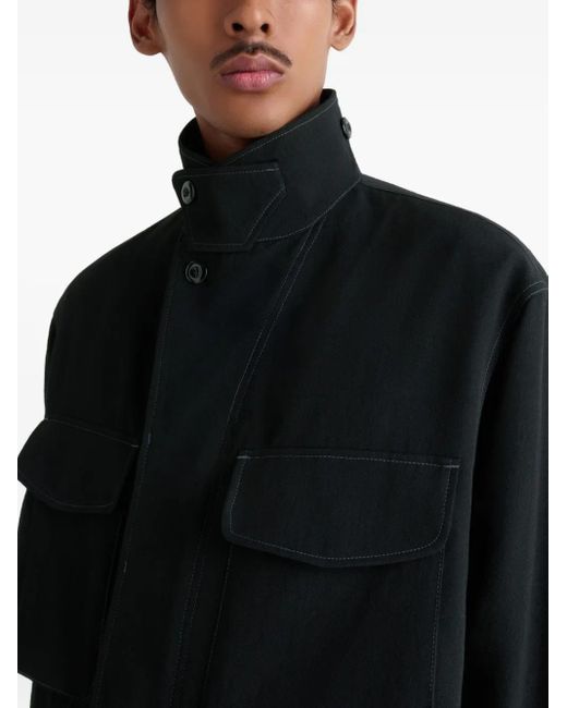 Lemaire Black Buttoned-Cuff Pocket Overshirt for men
