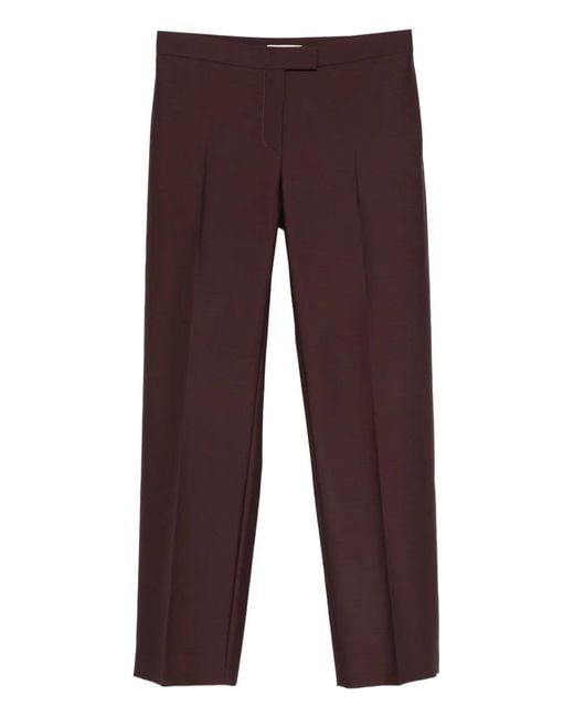 Khaite Purple Callen Pleated-Front Trousers