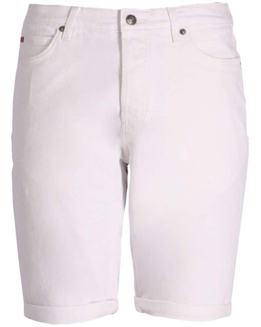 HUGO White Straight-leg Cotton Shorts for men