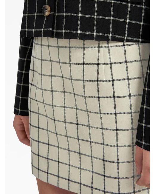 Marni Geruite Mini-Rok in het Natural