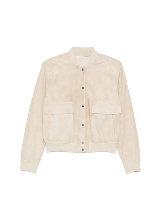 Salvatore Santoro Natural Flap-Pocket Buttoned Bomber Jacket