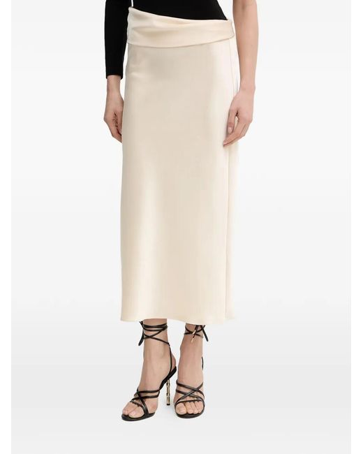 Patrizia Pepe White Draped Midi Skirt