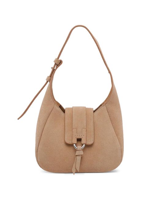 Hogan White Suede Logo-Detail Mini Bag